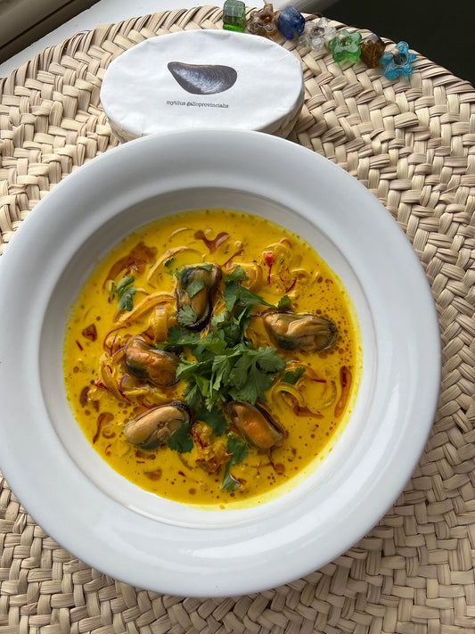 Spicy Saffron Mussel Soup